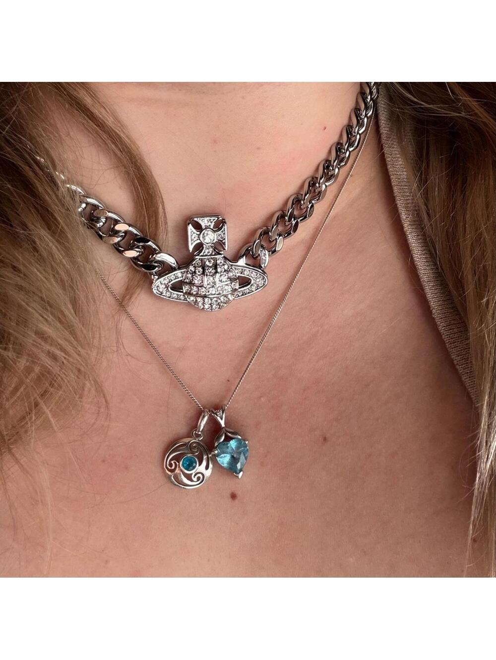 Vivienne Westwood Graziella Small Choker — Platinum / White